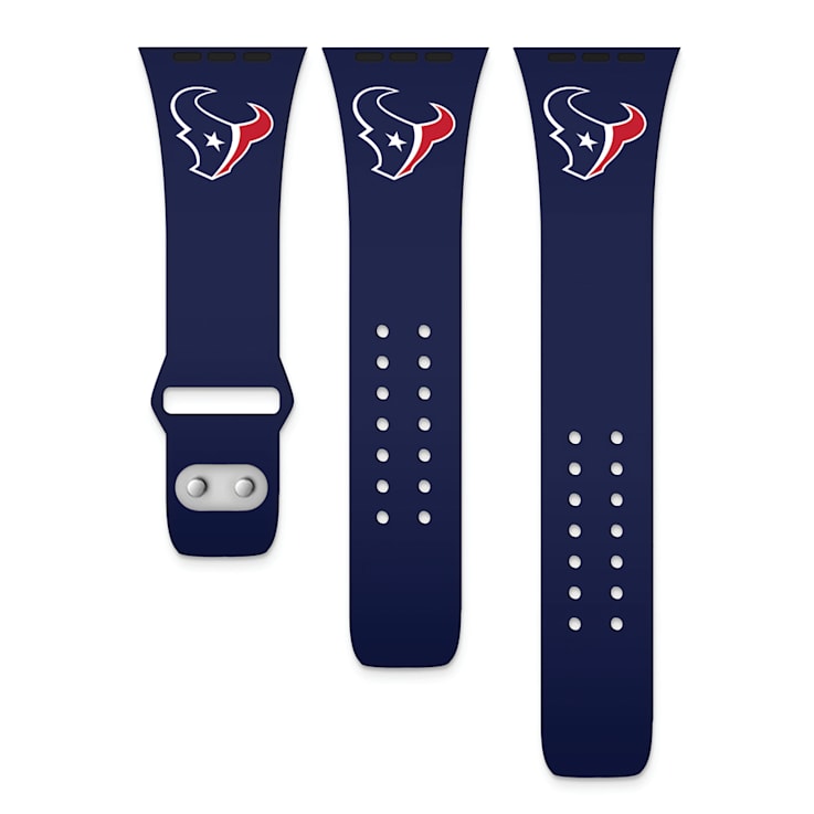 Gametime Houston Texans Navy Silicone Band fits Apple Watch (42/44mm M/L).  Watch not included.