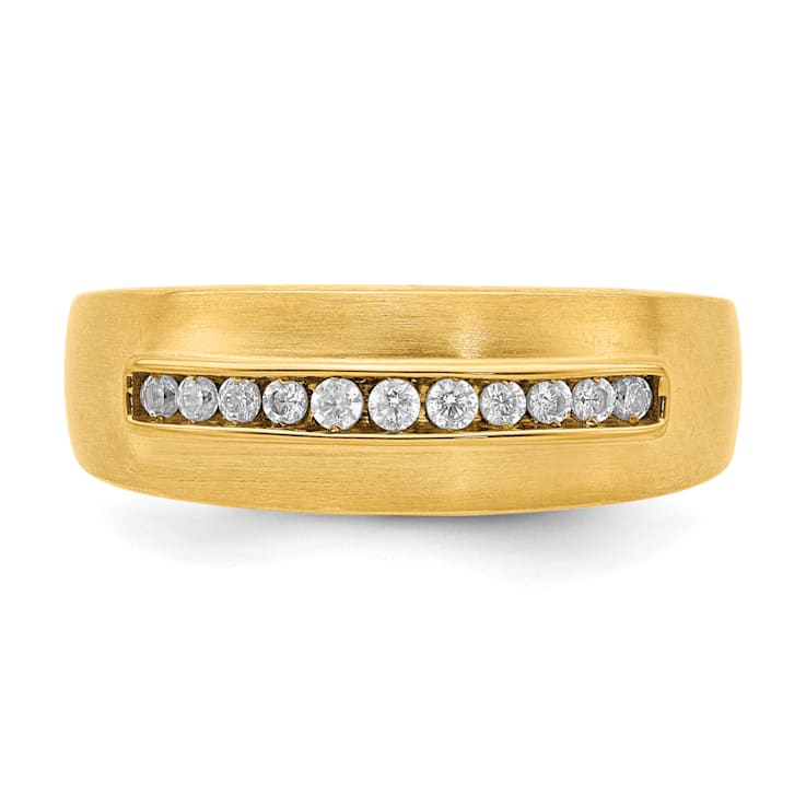 14K Yellow Gold Lab Grown Diamond Men's Band