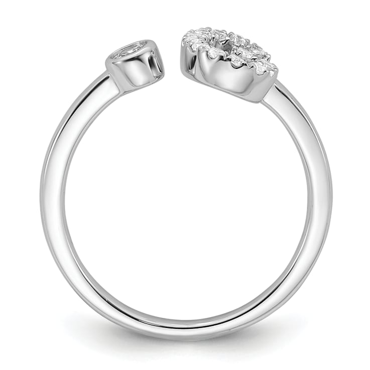 Rhodium Over 14K White Gold Lab Grown Diamond VS/SI GH, Initial G
Adjustable Ring