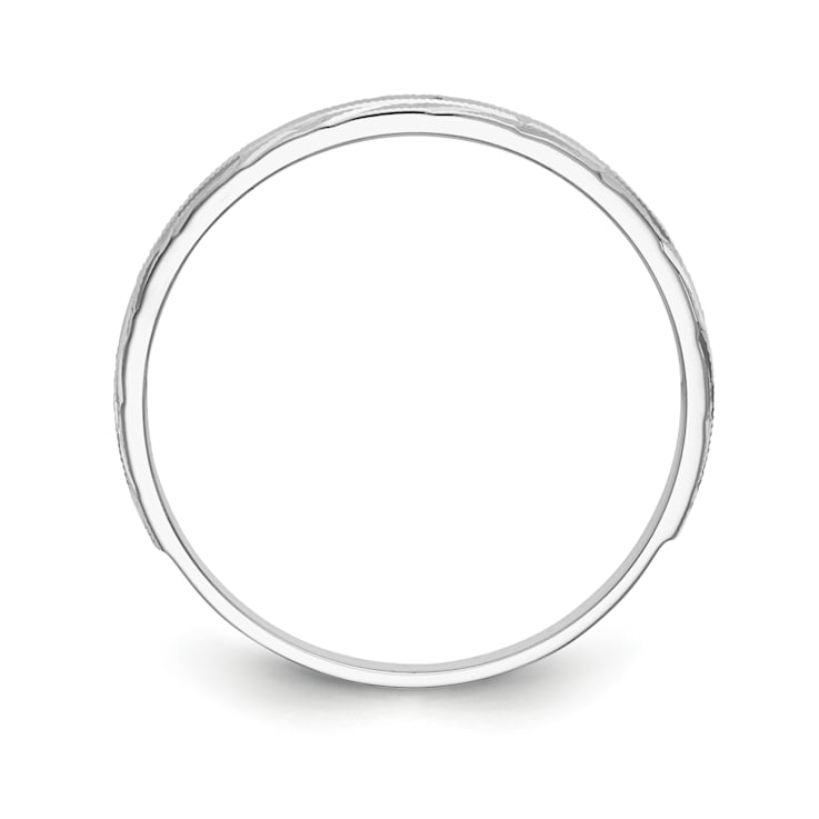 Rhodium Over 14K White Gold AA Quality Trio Mens Wedding Band