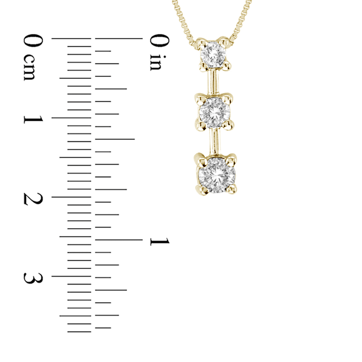 1.00ctw Diamond 3 Stone Pendant 14k Yellow Gold