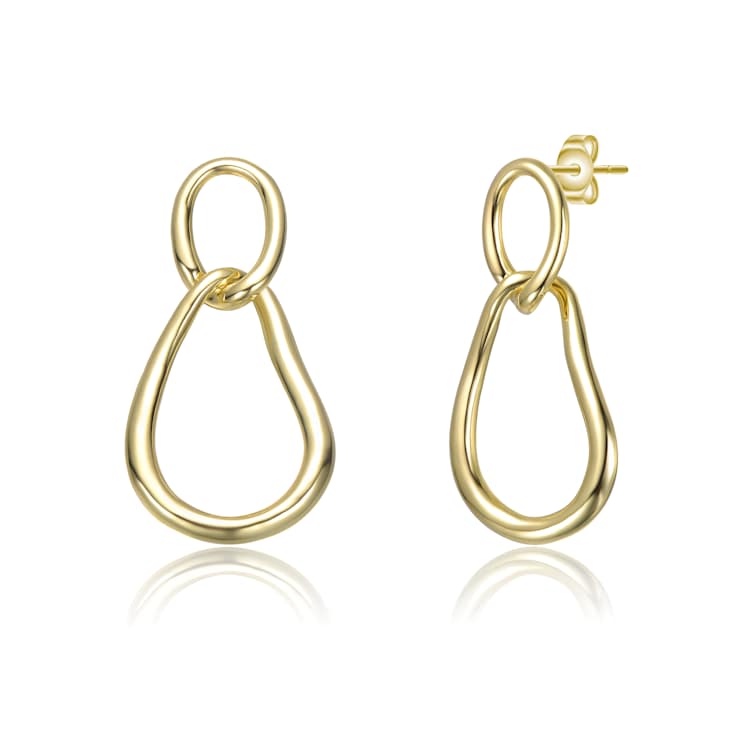 Golden Harmony Dangle Earrings In 14K Gold Over Brass