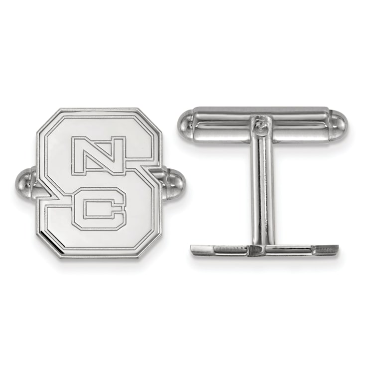 Rhodium Over Sterling Silver LogoArt North Carolina State U. Cuff Links