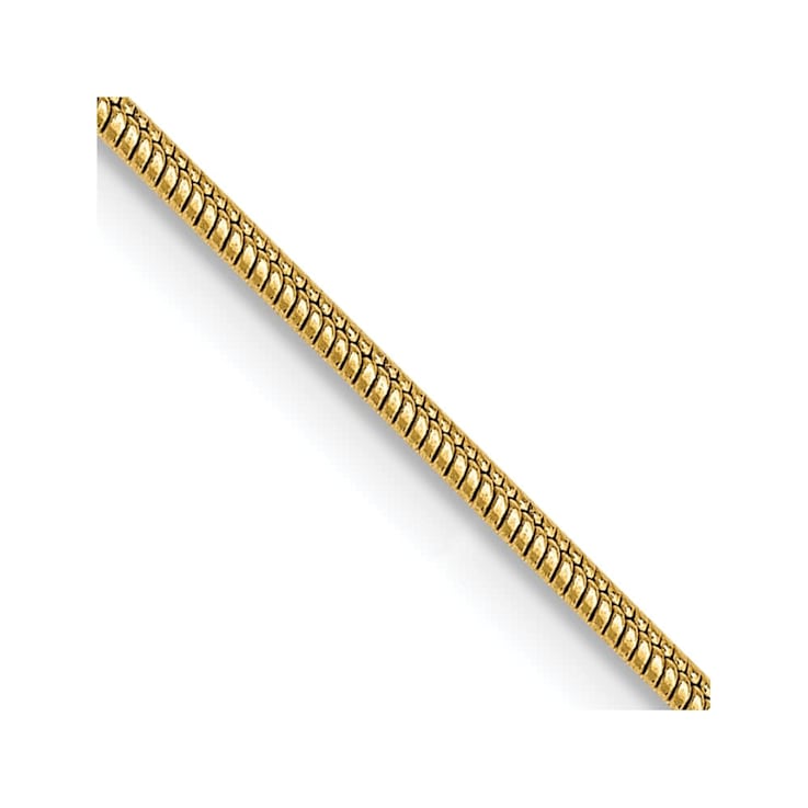 14k Yellow Gold 1.1mm Round Snake Chain 16 Inches