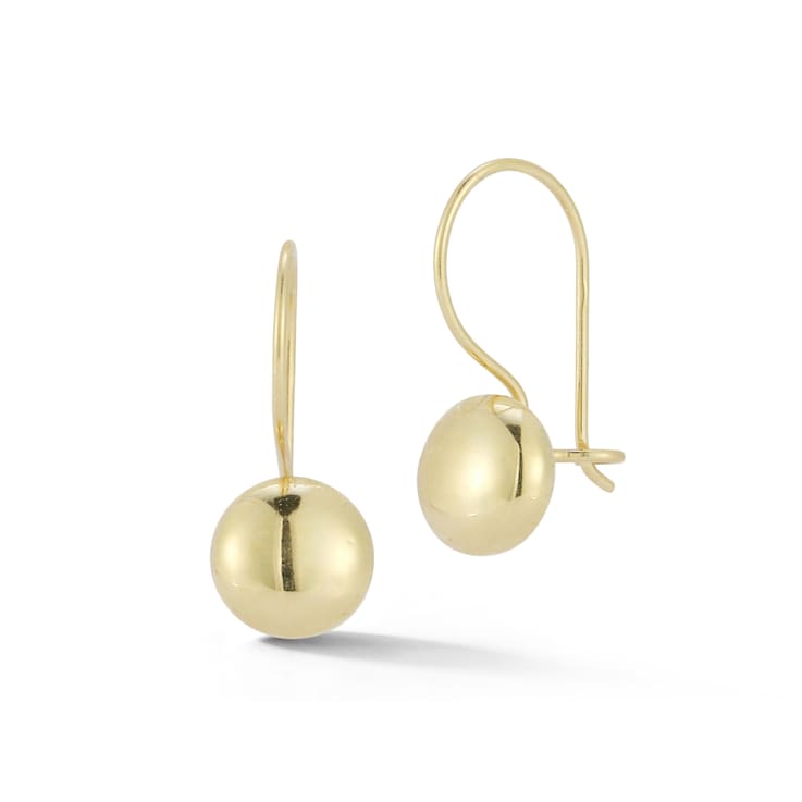 Bellissima Gold 14K Yellow Gold Button Threader Drop Earrings