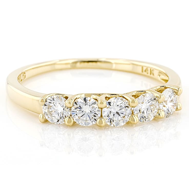 Lab-Grown Diamond Five-Stone Band Ring In 14K Gold 0.75ctw