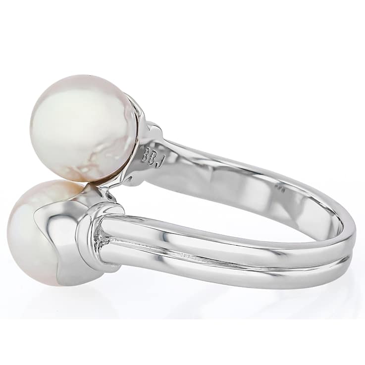 Akoya Pearl Bypass Ring In Sterling Silver