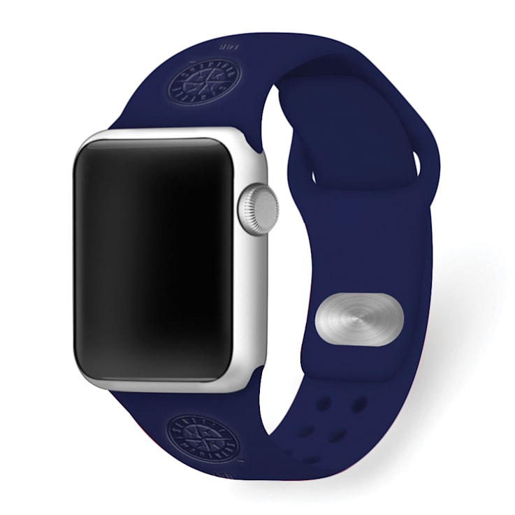 Gametime Seattle Mariners Debossed Silicone Apple Watch Band (38/40mm
M/L). Watch not included.