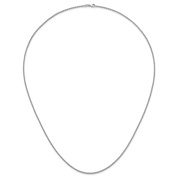 Rhodium Over Sterling Silver 1.8mm Cable 30 Inch Chain