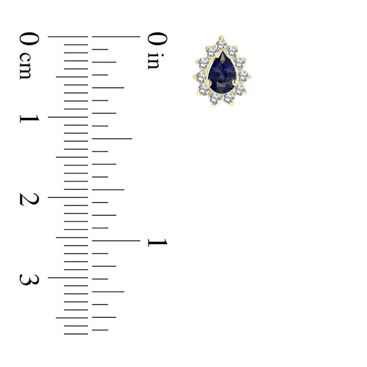 0.70ctw Sapphire and Diamond Earrings in 14k Yellow Gold