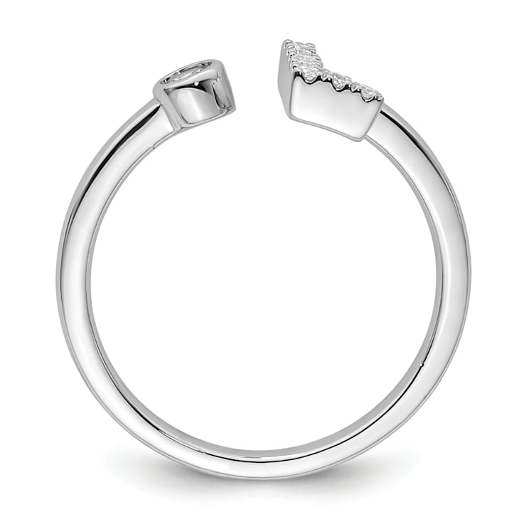 Rhodium Over 14K White Gold Lab Grown Diamond VS/SI GH, Initial L
Adjustable Ring