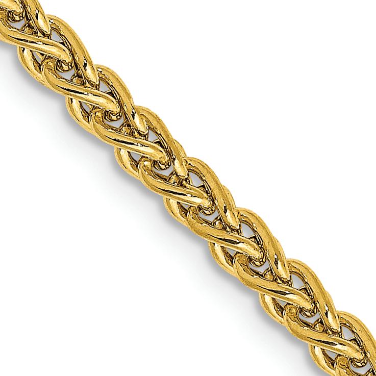 14k Yellow Gold 2.75mm Semi-solid Wheat Chain 30"