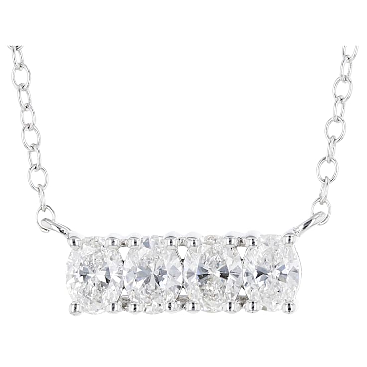 White Lab-Grown Diamond 14kt White Gold 4-Stone Horizontal