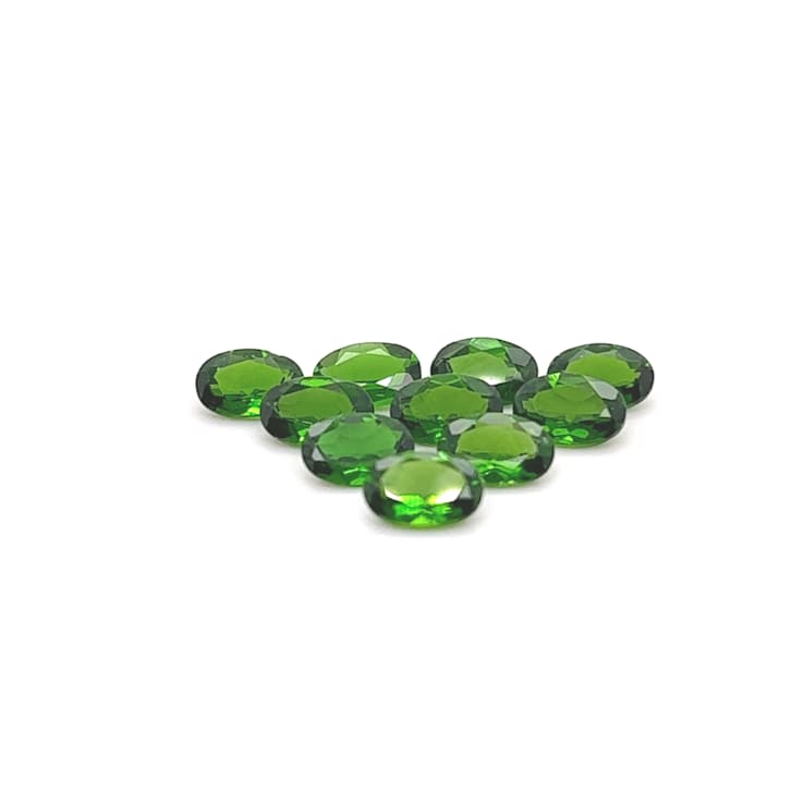 Chrome Diopside 6x4mm Oval Set of 10 4.55ctw