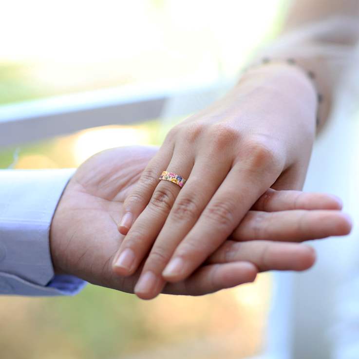 Multi Gem 14K Yellow Gold Ring 3.22ctw