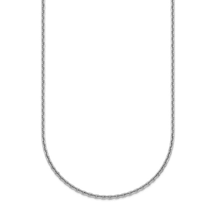 Rhodium Over Sterling Silver 1.8mm Cable 30 Inch Chain