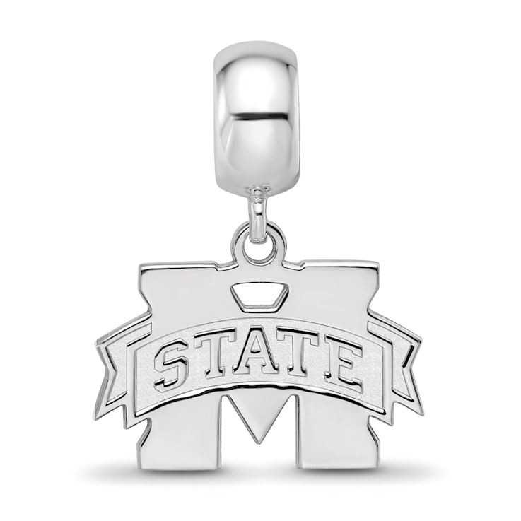 Sterling Silver Rhodium-plated LogoArt Mississippi State University
Small Dangle Bead