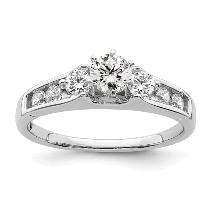Rhodium Over 14K White Gold Lab Grown Diamond SI1/SI2, G H, Complete
Engagement Ring 0.70ctw