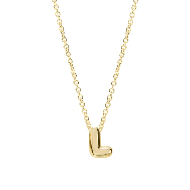 CZ Initial L Tennis Necklace And Pendant Set In 14K Gold Over Brass 4.05ctw