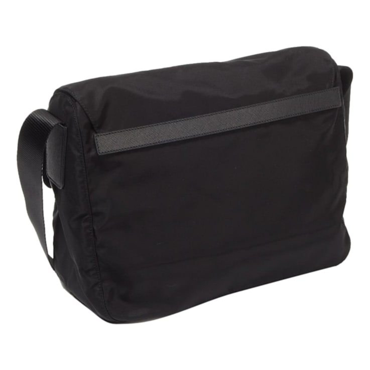 Prada Black Nylon Triangle Logo Messenger Bag - 18K1VA