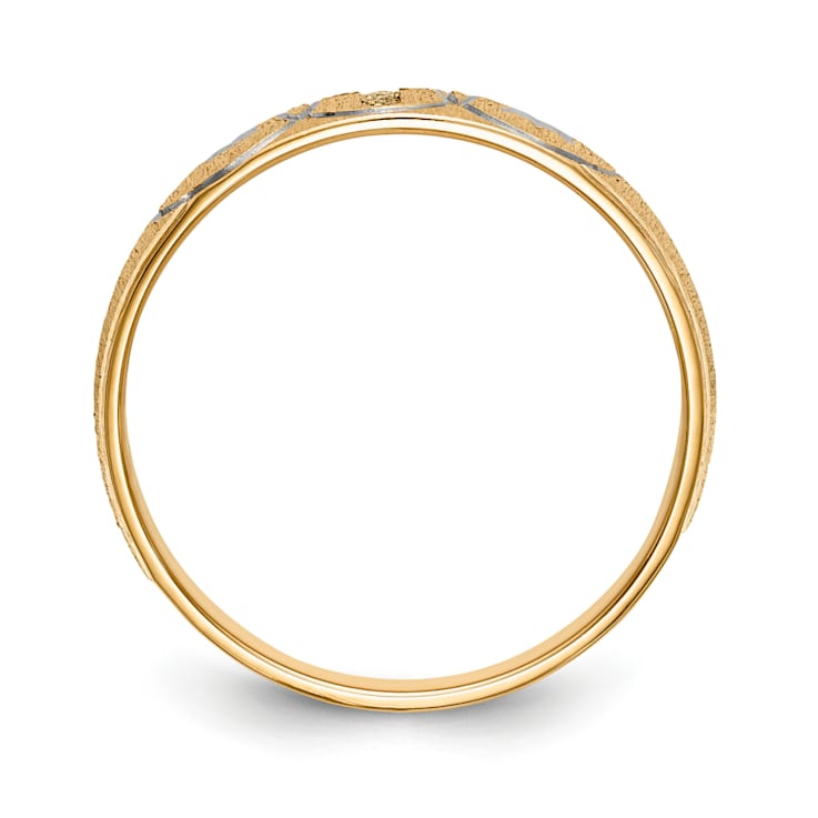 14K Yellow Gold AA Quality Mens Wedding Band