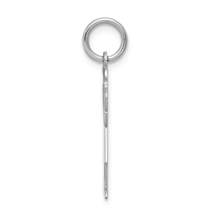 Rhodium Over 14k White Gold Satin Girl Love Charm