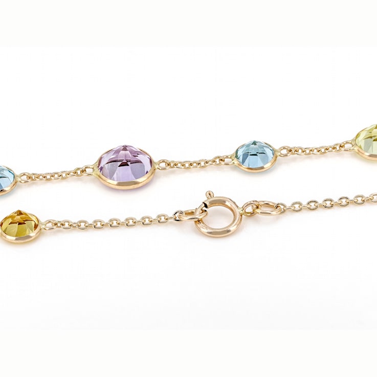 Multi-Gem 14k Rose Gold 18" Necklace 16.79ctw