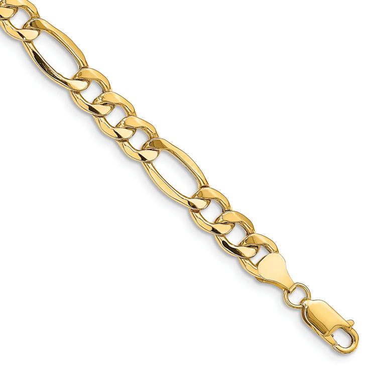 14k Yellow Gold 8.5mm Figaro Link 26 Inch Chain