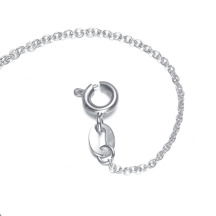 CZ Solitaire Pendant In Sterling Silver