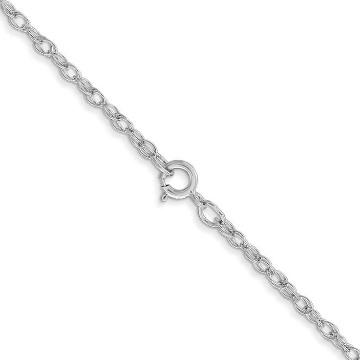 Rhodium Over 14k White Gold 1.35mm Solid Cable 16 Inch Chain
