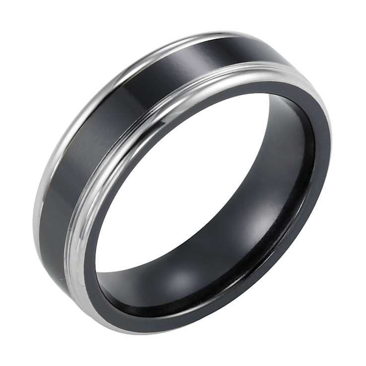 6.5mm Comfort Fit Band in Black Titanium with Brushed Finish