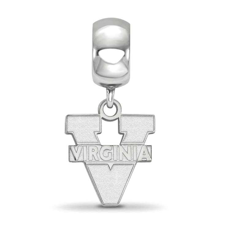 Sterling Silver Rhodium-plated LogoArt University of Virginia Small
Dangle Bead