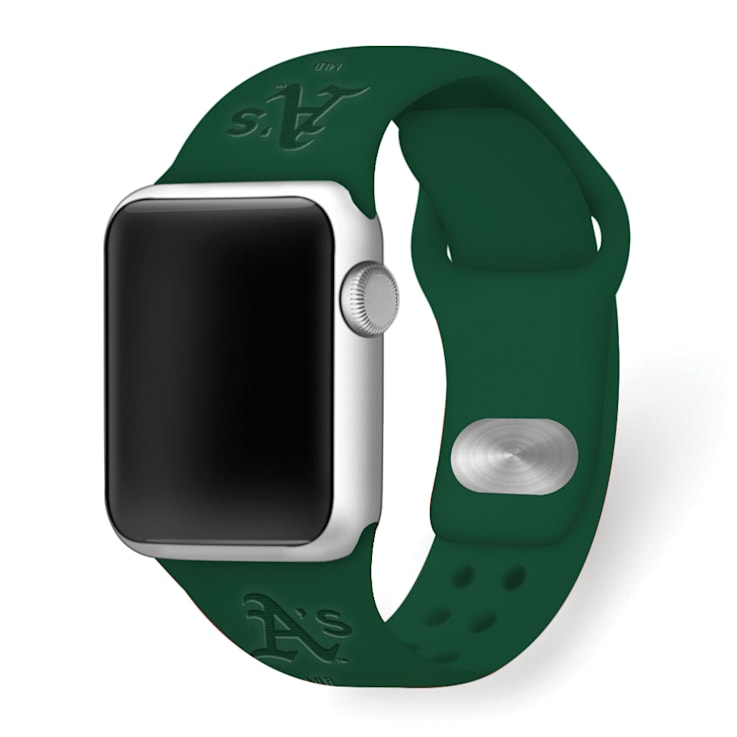 Gametime Oakland Athletics Debossed Silicone Apple Watch Band (38/40mm
M/L). Watch not included.