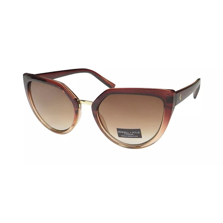Kendall + Kylie Cat Eye Brown and Gold Frame/Brown Lenses Sunglasses
