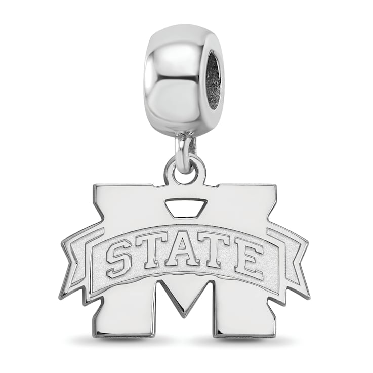 Sterling Silver Rhodium-plated LogoArt Mississippi State University
Small Dangle Bead