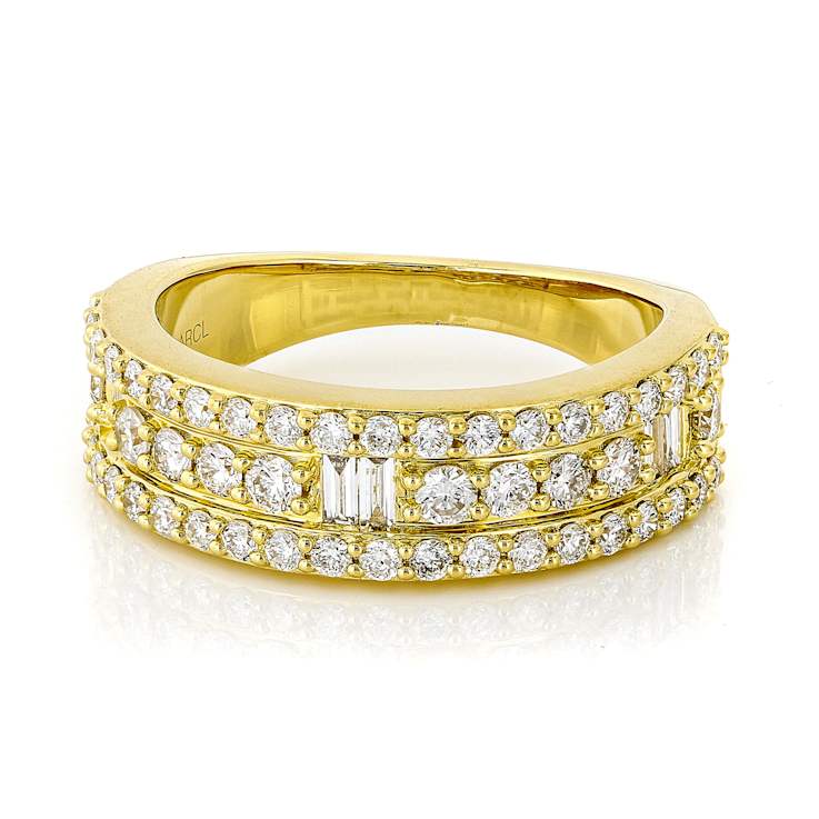 Lab-Grown Diamond Band Ring In 14K Gold Over Sterling Silver 1.00ctw