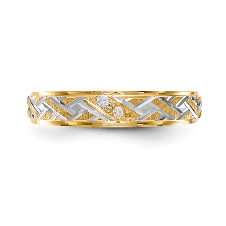 14K Yellow Gold AA Quality Ladies Wedding Band