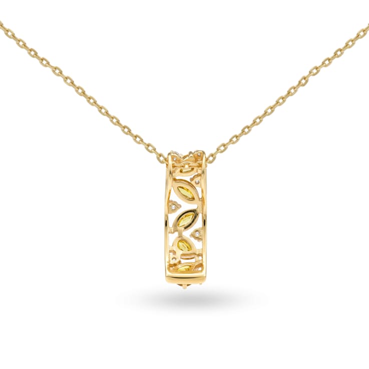 Natural Yellow Citrine 14K Yellow Gold Over Sterling Silver Pear Shape
Pendant with Chain