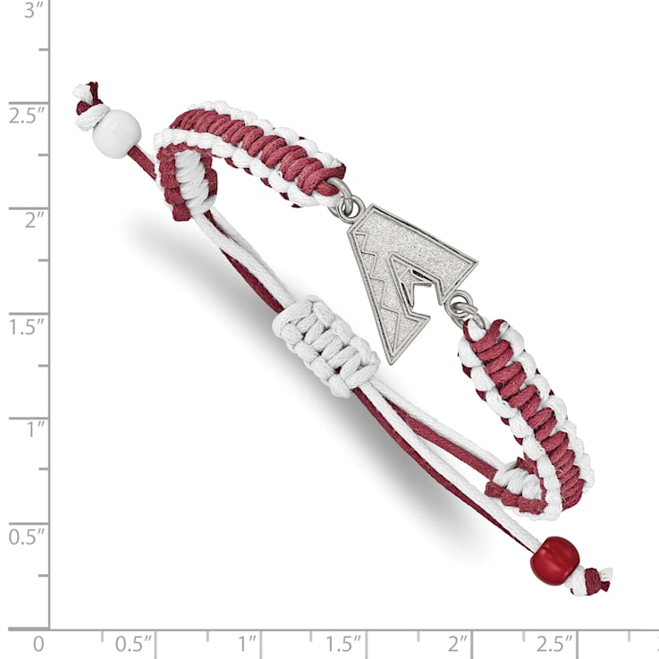 Stainless Steel MLB LogoArt Arizona Diamondbacks Adjustable Cord Bracelet