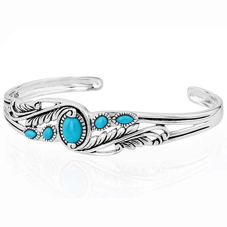 Sleeping Beauty Turquoise Cuff Bracelet In Sterling Silver
