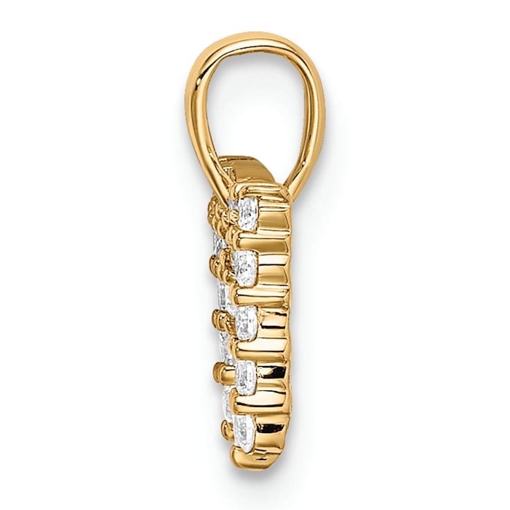 14K Yellow Gold Lab Grown Diamond Letter M Initial Pendant
