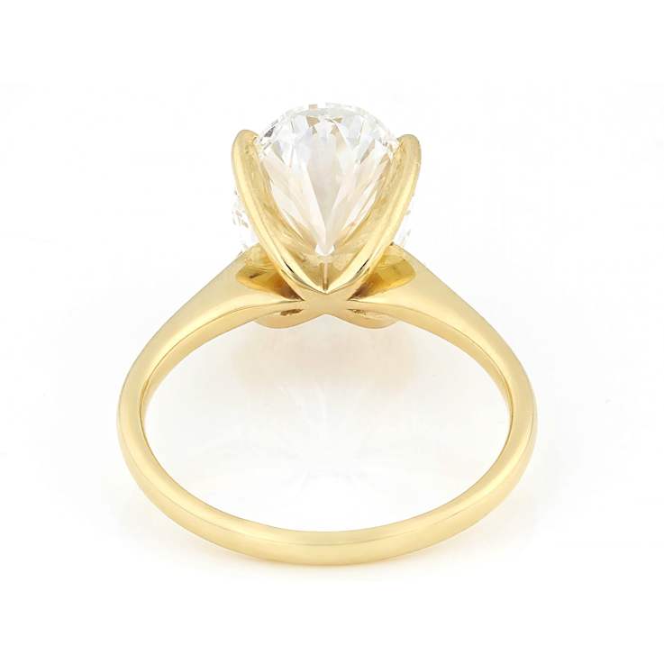 Lab-Grown Diamond Oval Solitaire Ring In 14K Gold 4.00ct