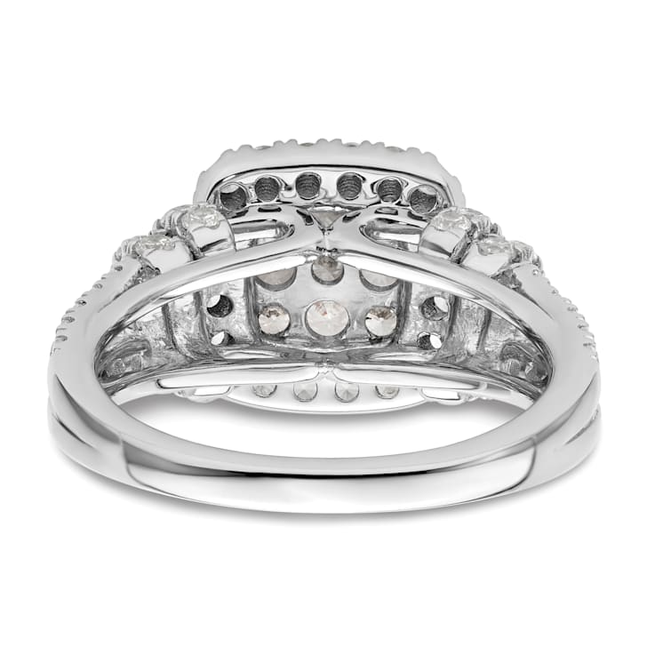 Rhodium Over 14K White Gold Lab Grown Diamond VS/SI GH, Cluster Ring 1.509ctw
