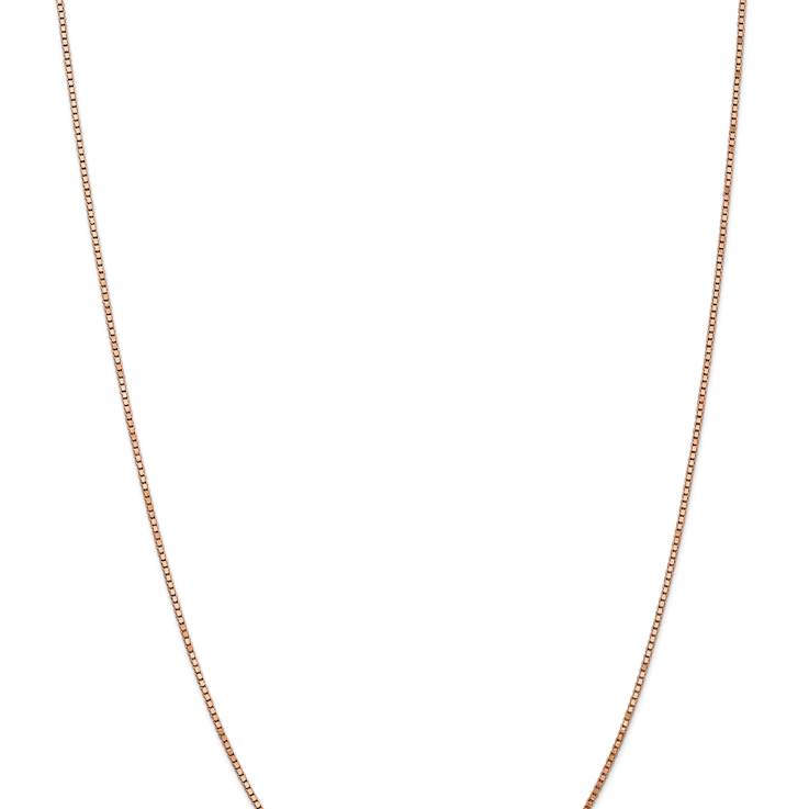 14k Rose Gold 1.3mm Solid Box 22 Inch Chain