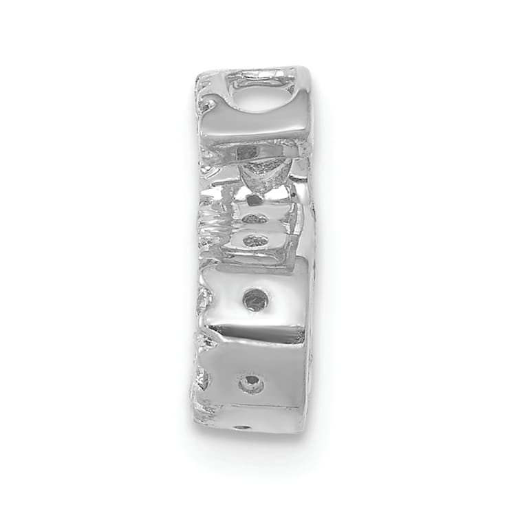 Rhodium Over 14K White Gold Diamond Letter S Initial Charm