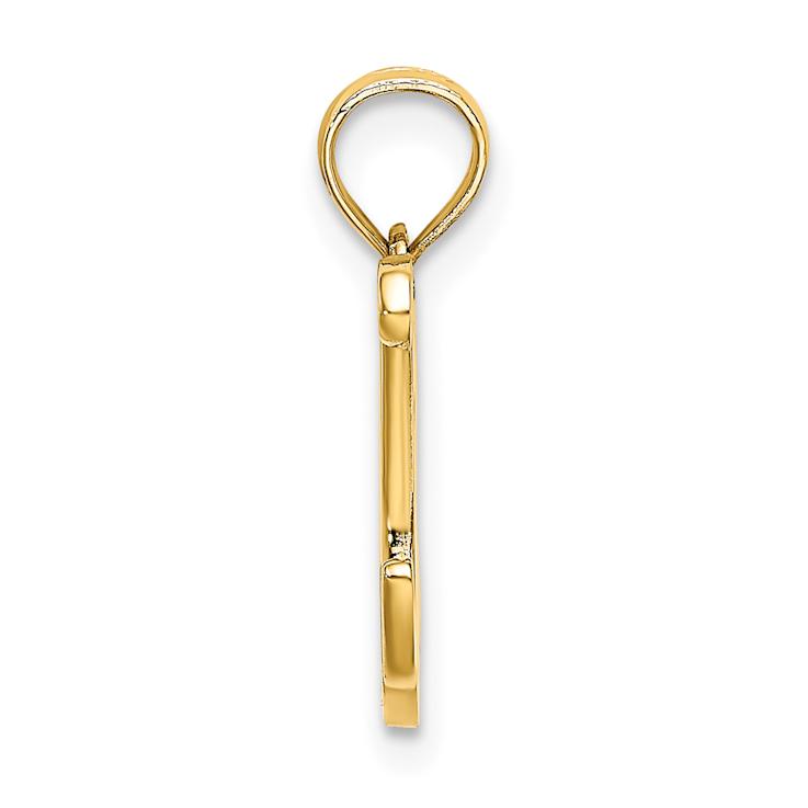 14k Yellow Gold Script Letter X Initial Pendant