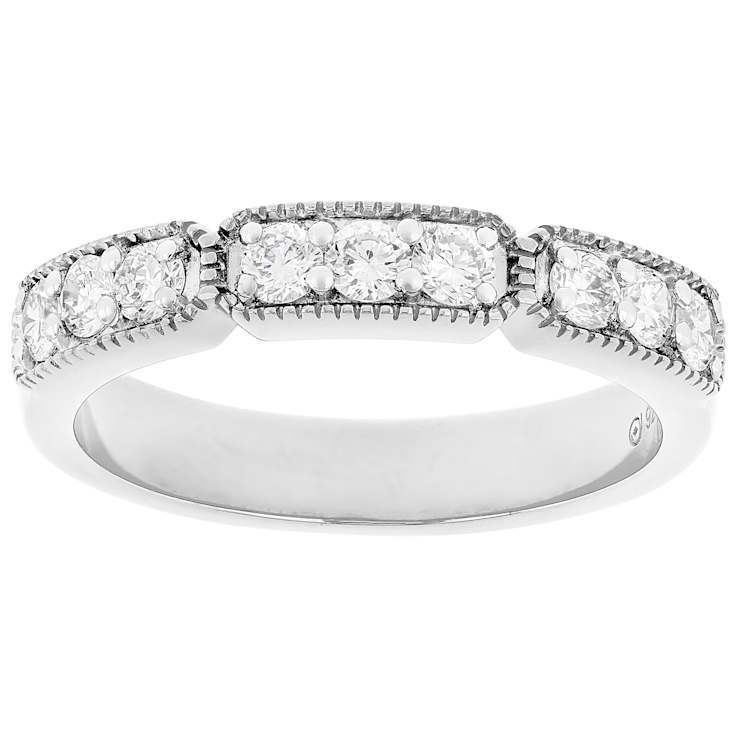 Polished Lab-Grown Diamond Band Ring In Sterling Silver