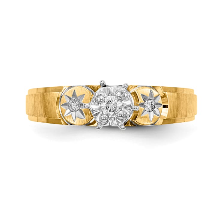 14K Yellow Gold AA Quality Engagement Ring 0.07ctw