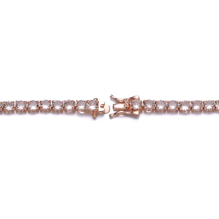 CZ Tennis Bracelet In 18K Rose Gold Over Sterling Silver