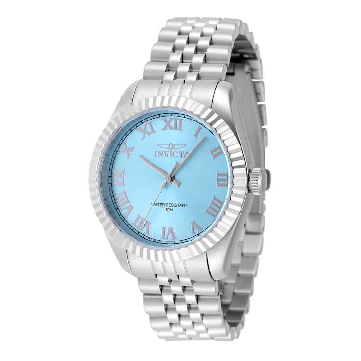 Invicta Specialty 36mm Light Blue Dial Stainless Steel Band Quartz Watch